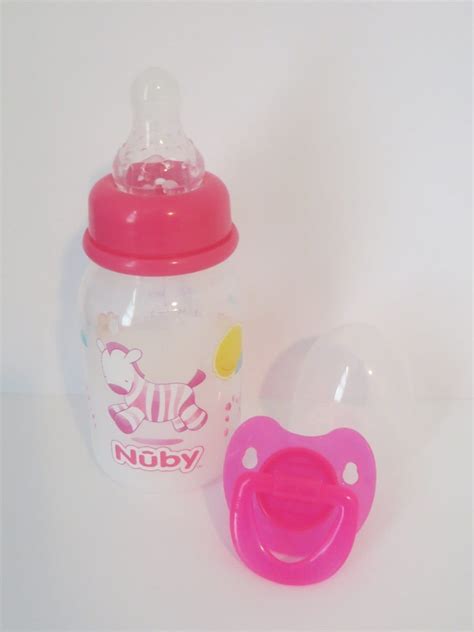 Reborn Baby Doll Bottle Adorable Pink Zebra Fake Formula