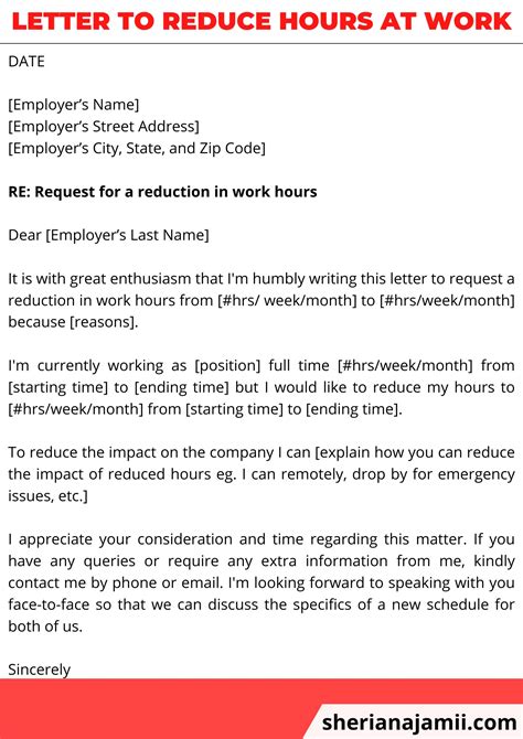 Letter To Reduce Hours At Work 2024 Guide Free Samples Sheria Na
