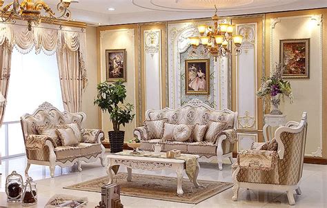 european style leather sofa luxury fabric french neoclassical villa living room in living room