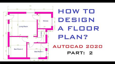How To Designcreate A Floor Plan In Autocad Part 2 Youtube