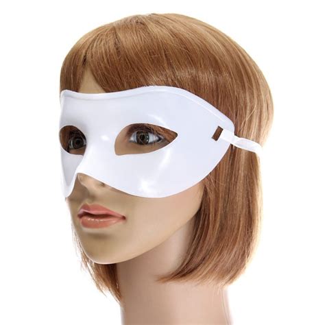 Black White Plastic Venetian Masquerade Half Face Eye Mask Unisex At