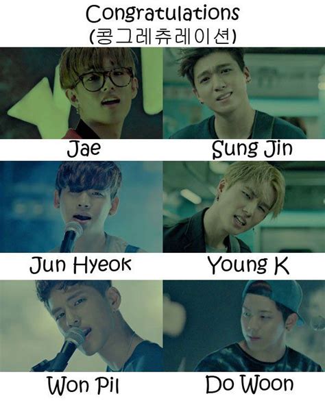 The group consists of five members. Day6 Congratulations Who's Who | Kpop, Kpop groups and BTS
