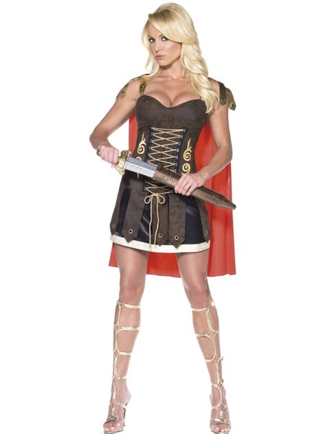 Adult Sexy Gladiator Princess Fancy Dress Xena Warrior Costume Ladies