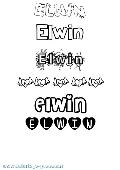 Coloriage Du Prénom Elwin à Imprimer Ou Télécharger Facilement