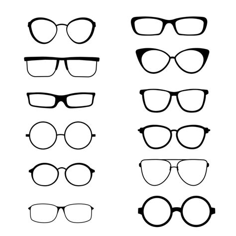 Glasses Silhouette Stylish Frame Eyeglasses Optical Eyesight Different Shapes Frames And