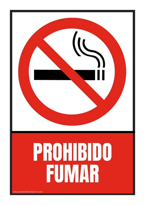 Cartel Prohibido Fumar Para Imprimir