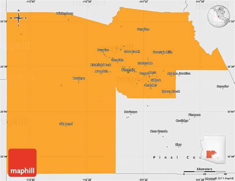Political Simple Map Of Maricopa County Single Color Outside Borders