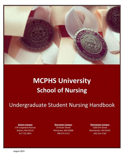 Mcphs School Of Nursing Undergraduate Student Handbook By Massachusetts