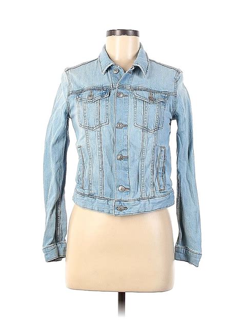 handm denim jacket blue solid jackets and outerwear size 6 in 2022