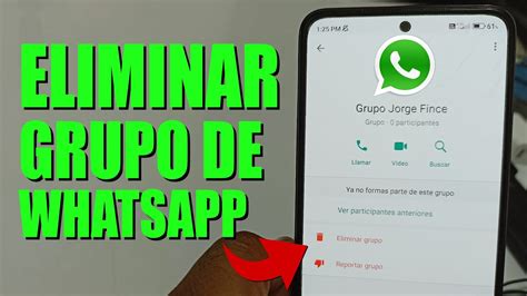 Como Eliminar Un Grupo De Whatsapp Youtube