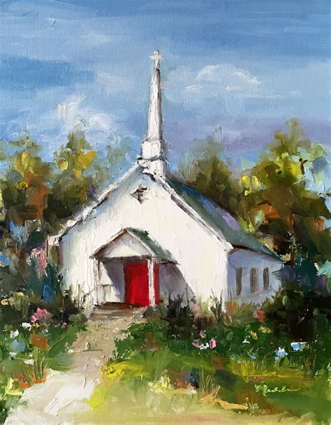 Painting By The Lake Little White Church Sold