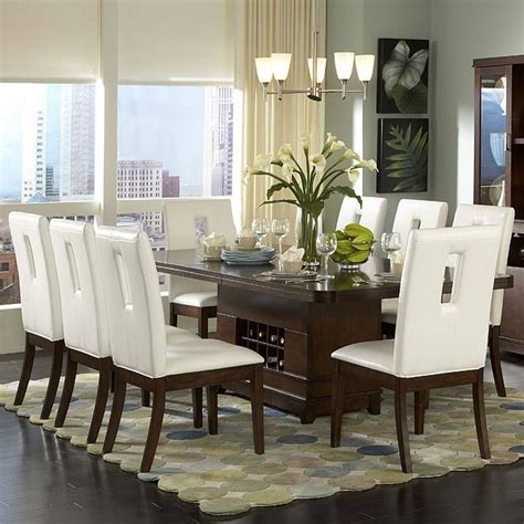 Blot away the excess liquid with a clean, dry, white cloth; Elmhurst Pedestal Dining Room Set With White Or Brown ...