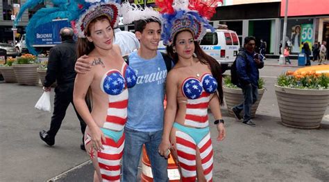 Topless Painted Women Ignite Latest Furore In Times Square The