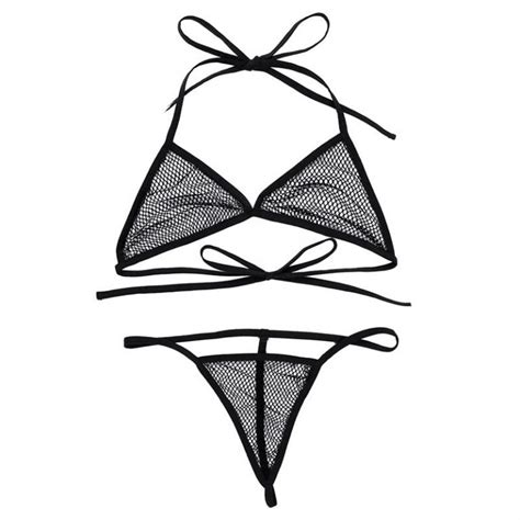See Through Bra Top With G String Thong Swimming Suit Micro Bikini