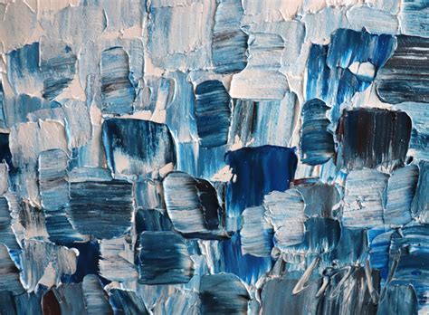 Navy Blue White Abstract Painting The Waves Large Original Artwork