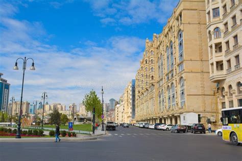 Streets Of Baku City Fizuli Street Editorial Photography Image Of
