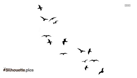 Birds Flying Away Silhouette Vector And Graphics Silhouettepics