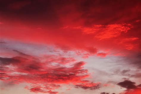 Sky Sunset Dusk Panorama Red Clouds Background Afterglow Cloud