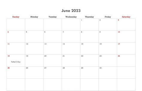 Editable June 2023 Calendar Printable Template