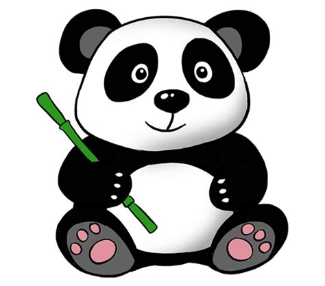How To Draw A Panda Easy Drawings And Sketches Cute Cartoon Panda