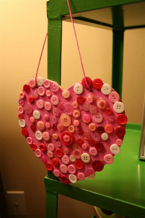 Pink And Green Mama Valentine Button Heart Sign Craft