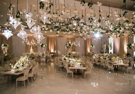 Ivory Reception With Florals Overhead