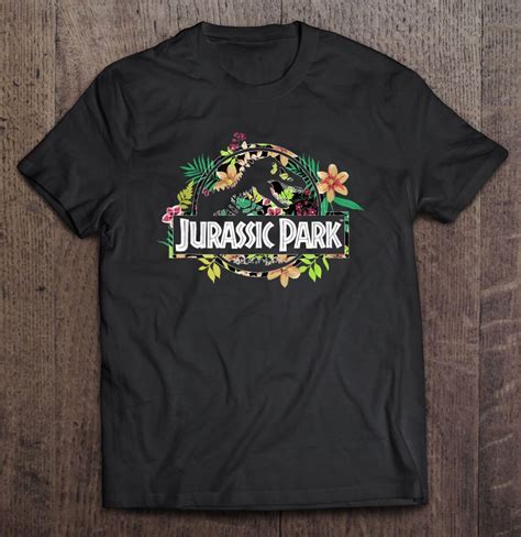 Jurassic Park Floral Tropical T Rex Fossil Logo Full Size Up To 5xl