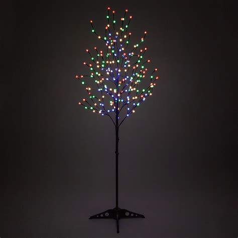 Brown Led Tree With Multicolor Mini Globe Lights