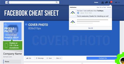 Techwyses Facebook Image Sizes And Dimensions Cheat Sheet Nerdynaut