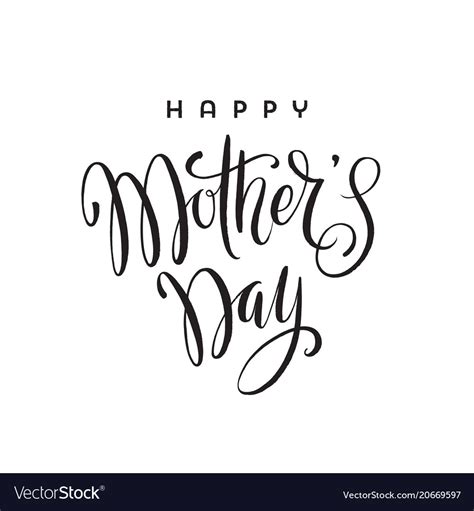 Happy Mothers Day Brush Calligraphy Greeting Vector Image