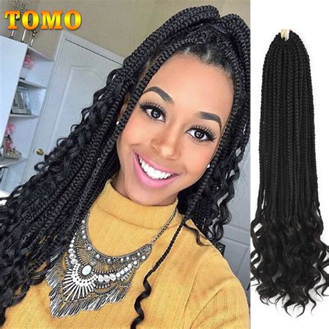 box braids with curly ends