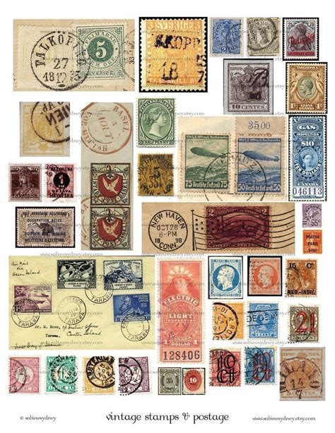 Vintage Stamps And Postage Digital Collage Sheet 181 By Imagearts