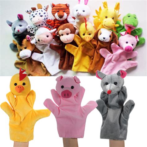 12 Styles Animal Wildlife Hand Glove Puppet Soft Plush Puppets Kid