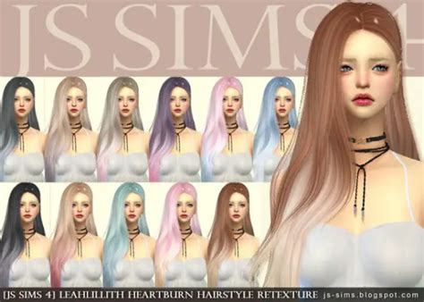 Sims 4 Hairs Js Sims 4 Leahlillith`s Heartburn Hair Retextured