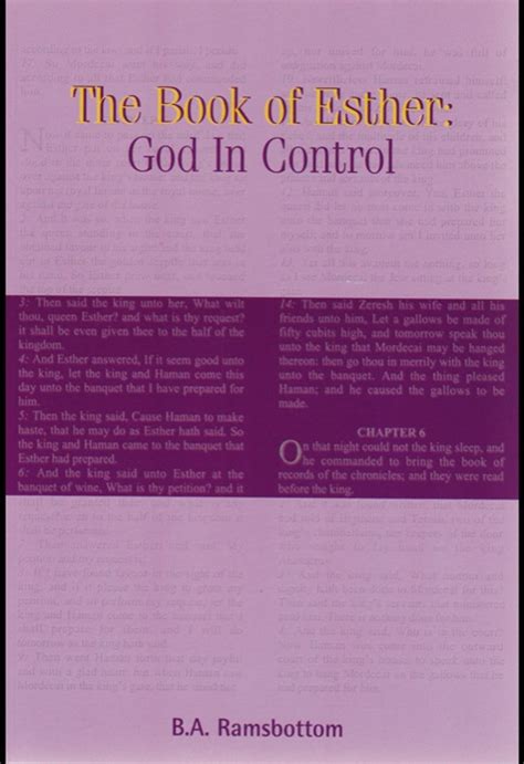 The Book Of Esther God In Control Reformation Heritage Books