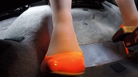 Driving In Orange Patent Heels From Over The Pedals Youtube
