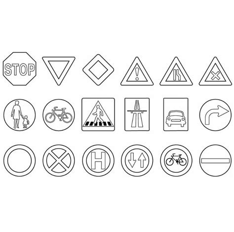 Road Signs Image Coloring Page Download Print Or Color Online For Free