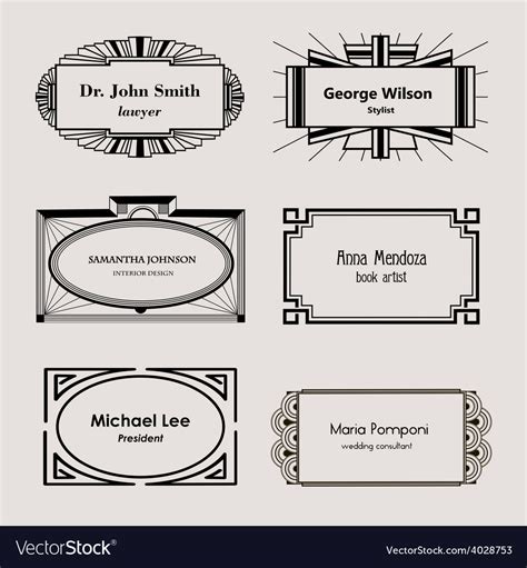 Beautiful Blank Frames For Business Cards Vector Image