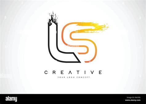 Ls Creative Modern Logo Design Vetor With Orange And Black Colors