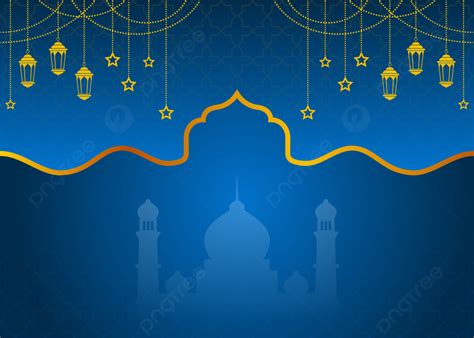 Creative Islamic Festival Eid Mubarak Background With Blue Color Blue