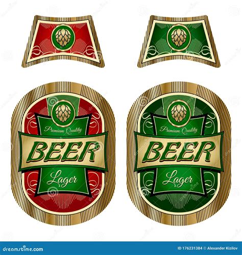 Beer Label Template With Neck Label Stock Illustration Illustration