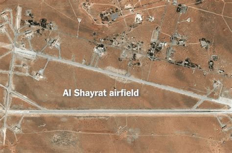 dozens of u s missiles hit air base in syria the new york times