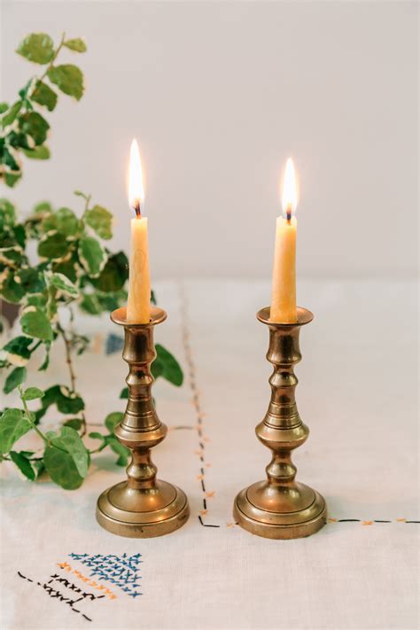 Brass Candle Holder Set Set Of 2 Vintage Taper Candle Etsy