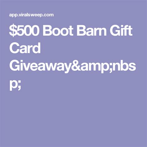 The gift card is the handy thing that you can carry while going shopping. $500 Boot Barn Gift Card Giveaway | Gift card giveaway, Gift card, Gifts