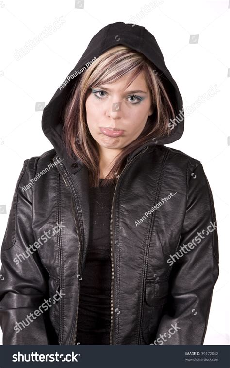 Teen Showing Her Sadness By Her Stock Photo 39172042