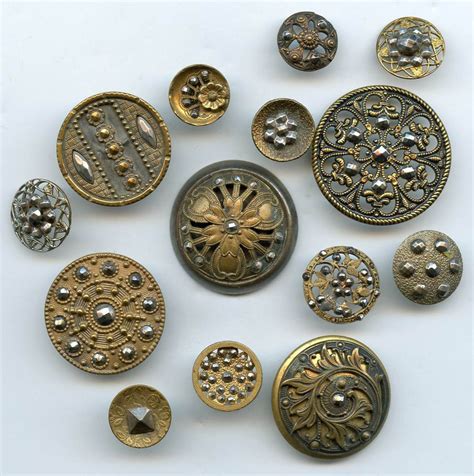 Antique Brass With Faceted Steel Buttons Nice Sewing A Button