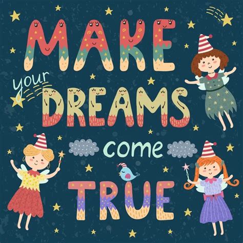 make your dreams come true poster — stock vector © ammashams 148057869