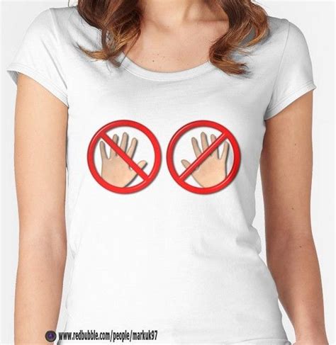 Hands Off Womens Fitted Scoop T Shirts People