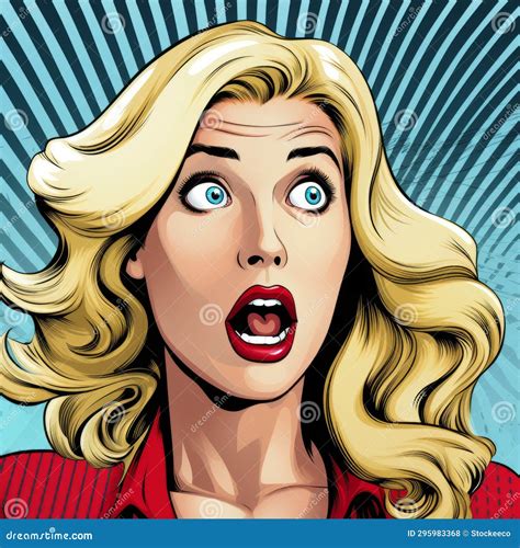 Surprised Woman In Pop Art Comic Vector Illustration Stock Illustration