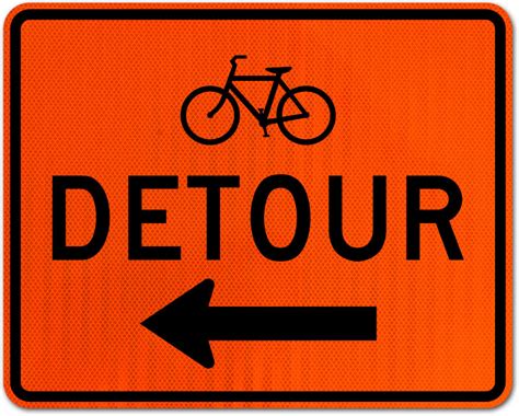 Bike Detour Sign Left Arrow Get 10 Off Now